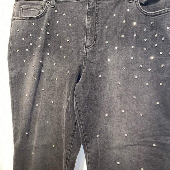 MOVING SALE Inc. Black straight jeans with rhinestones - Picture 3 of 6